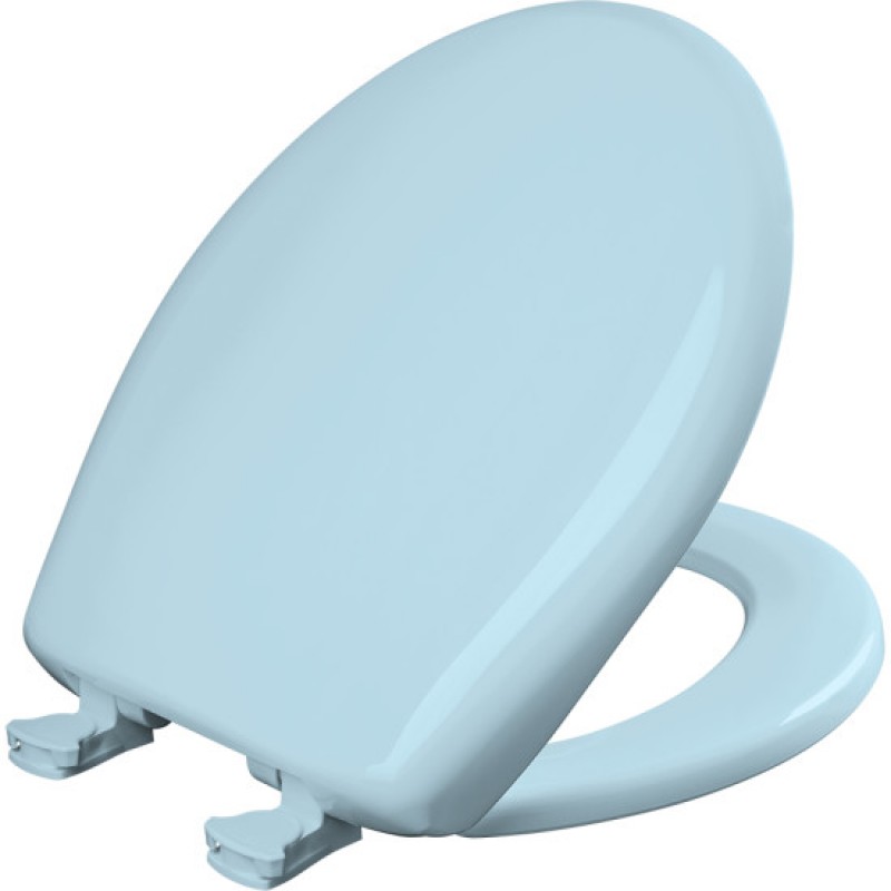 Soft Close Round Closed Front Plastic Toilet Seat in Dresden Blue Removes  for Easy Cleaning and Never Loosens